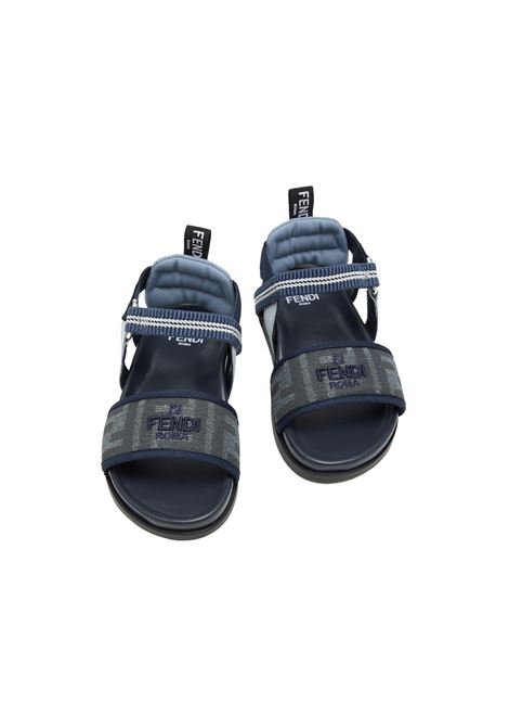 Sandali Blu Con Monogramma FENDI KIDS | JMR438-AJZEF1NM4